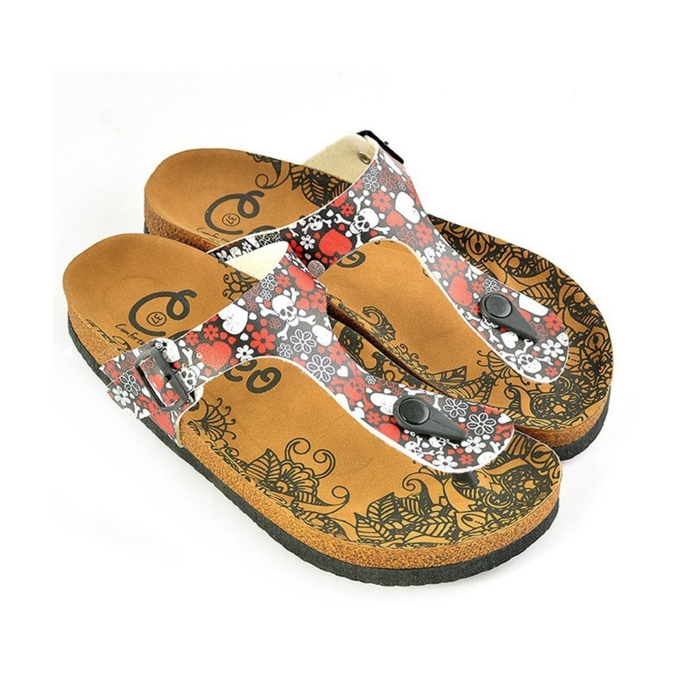 Skulls and Flowers Sandal - Calceo Line of Goby Shoes - Skull Death